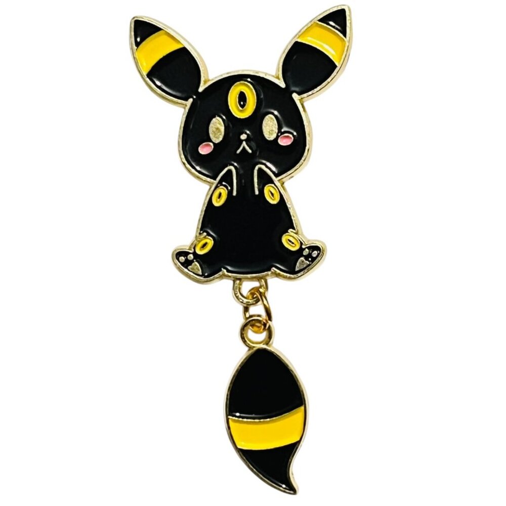 Pokemon Inspired Umbreon Dangling Tail Pin Enamel Pin Lapel Pin Fan Made